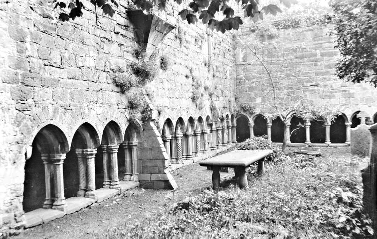 The cloisters within Sligo's Dominican Friary, photographed in the 1890's.