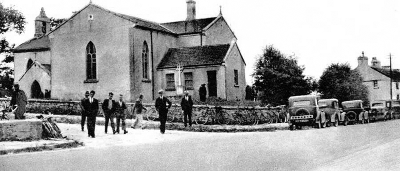 Leaving St Molaise's church in Cliffoney after mass in the 1920's.