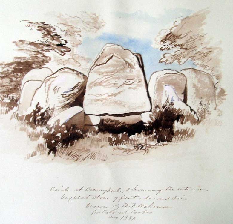 An 1880 watercolor of Creevykeel by William Wakeman. 
