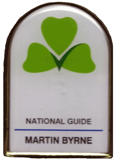 Martin Byrne, National Tour Guide Badge.