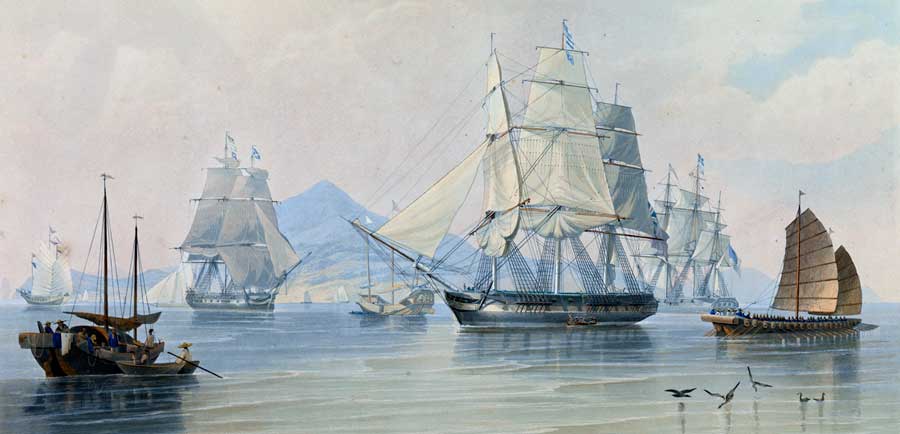 Chinese junks, 1824. 