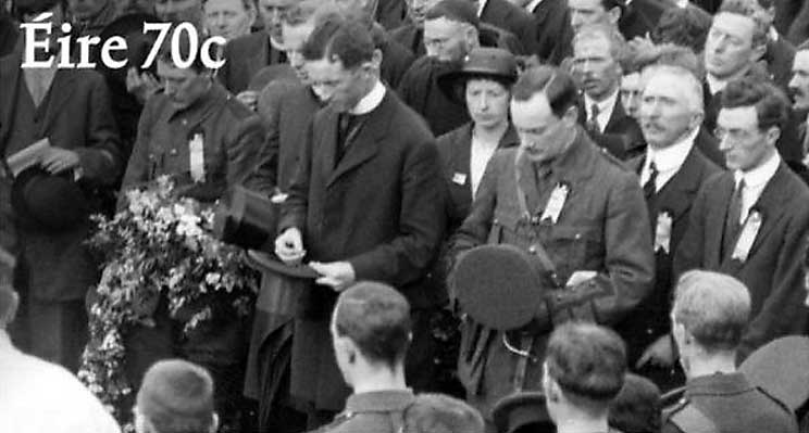Fr. Michael stands beside Padraig Pearse at the grave of O'Donovan Rossa.