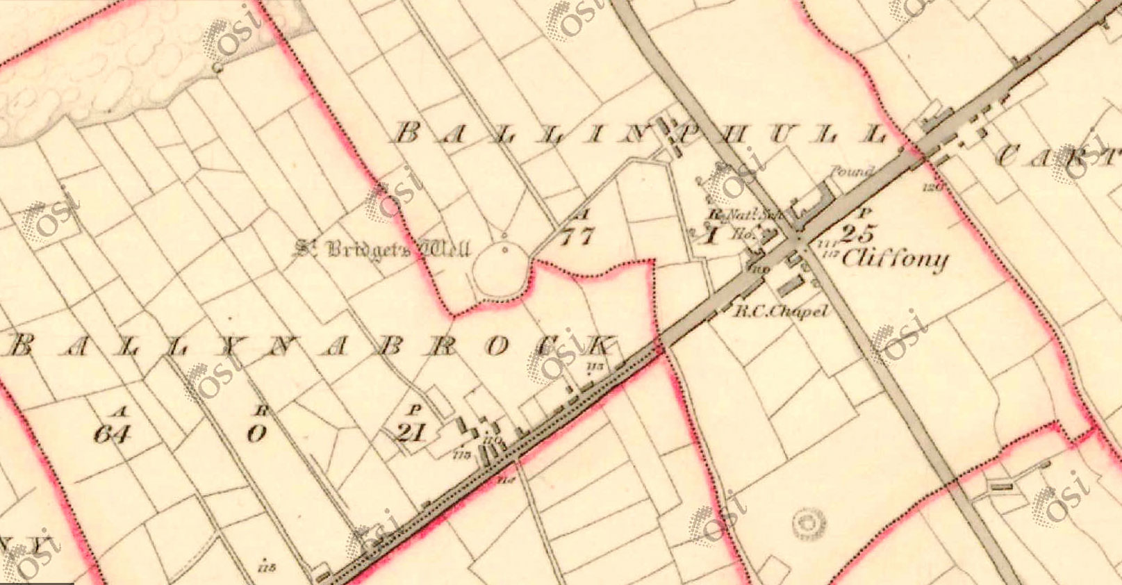Map of Cliffoney from 1832.