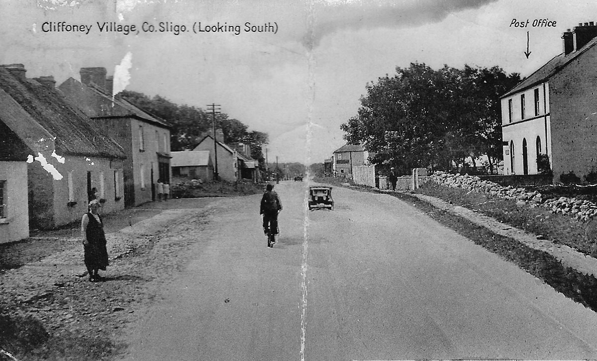 An old postcard of Cliffoney Village.