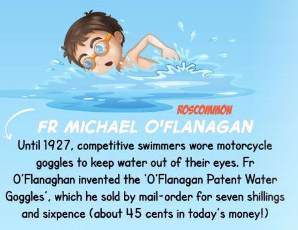 Father O'Flanagan and his goggles feature in the 2019 Iris hNational Schools Annual.