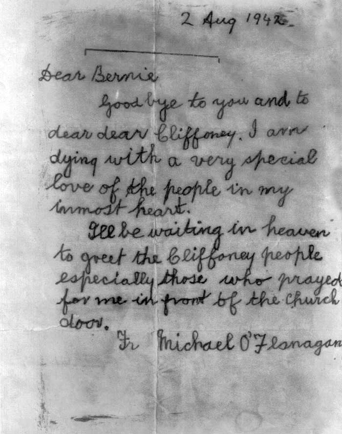 Fr. Michael's last letter.