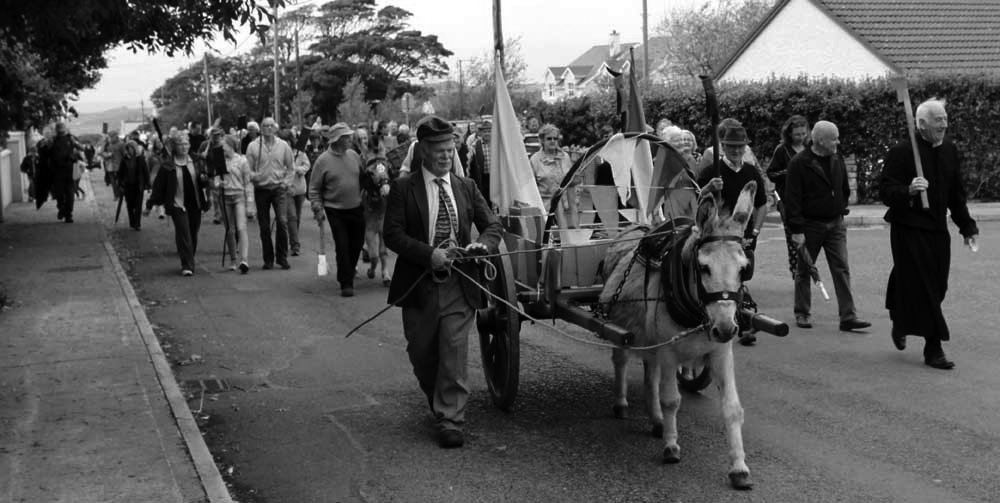 Marching to Cloonerco Bog, Sunday 28 June 2015. 