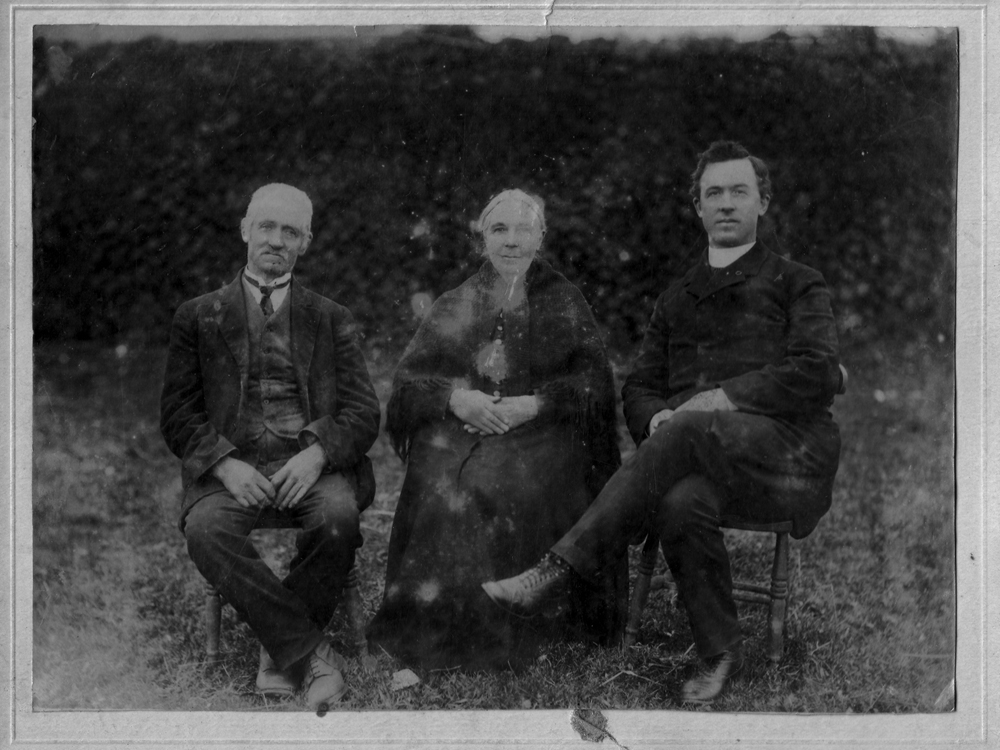 An undated photograph of Michael O'Flanagan with his parents Edward and Mary.