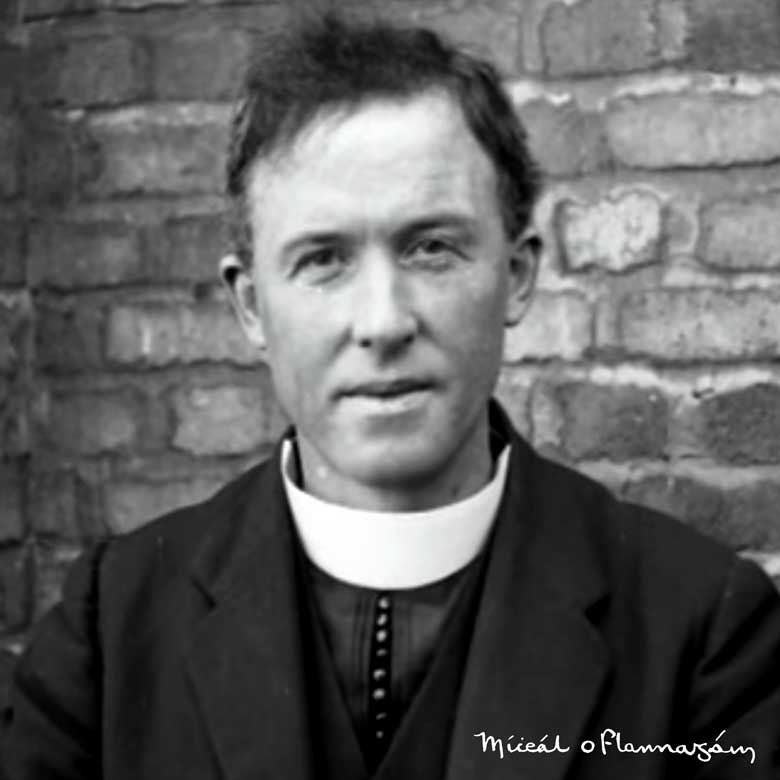 A still of Fr Michael O'Flanagan from the 1921 Pathe film clip.