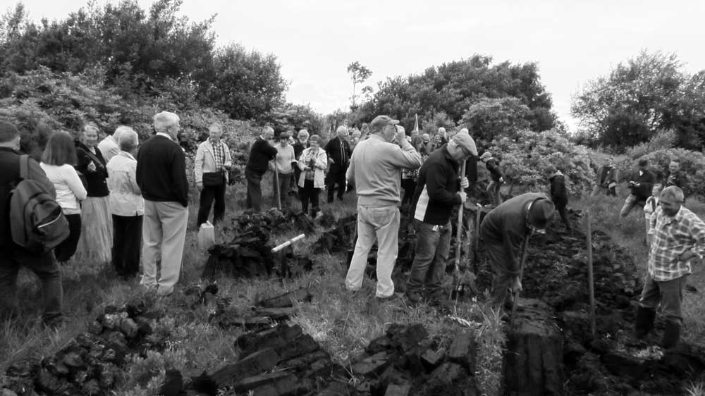Cutting turf on  Cloonerco bog in memory of Father Michael O'Flanagan  on Saturday 25th June 2016.