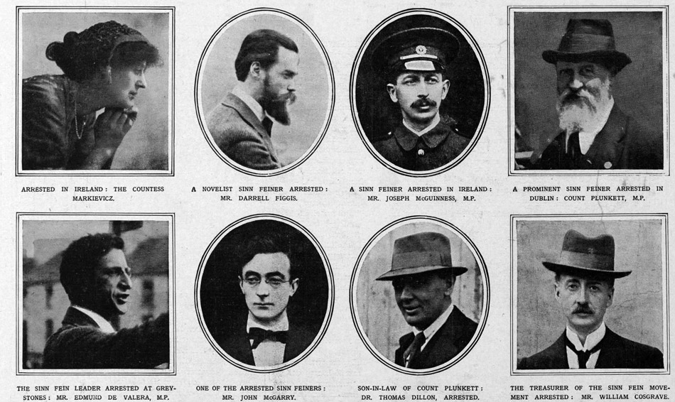 Members of Sinn Féin arrested in the German Plot.