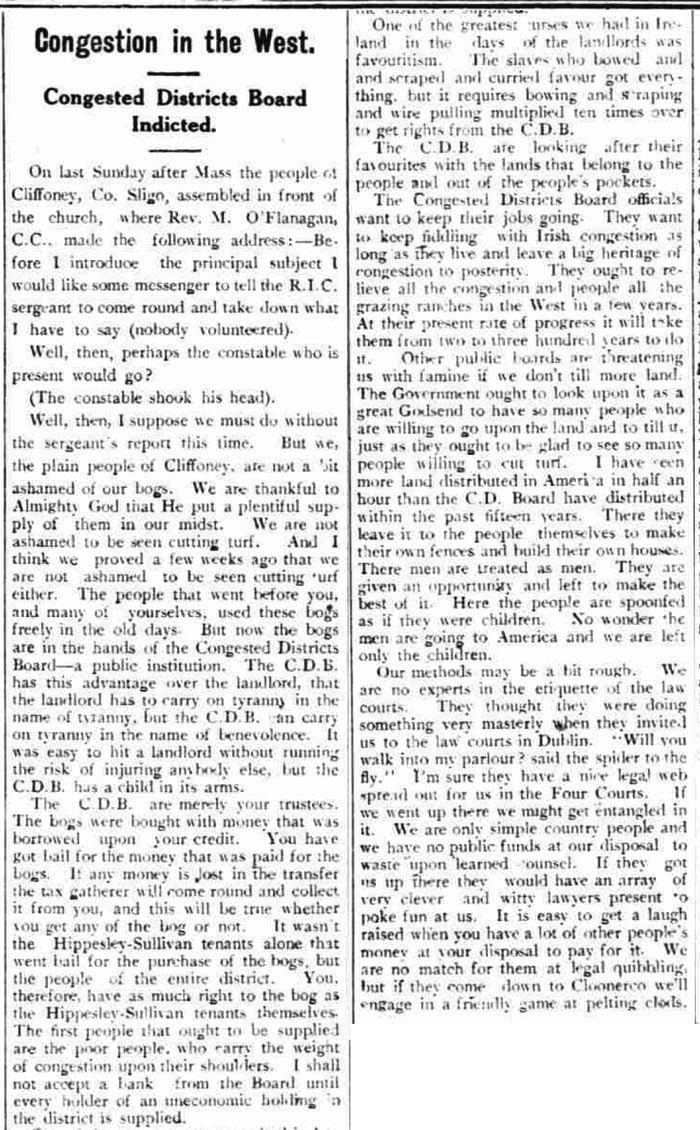 Congestion in the West - newspaper article, 1915.