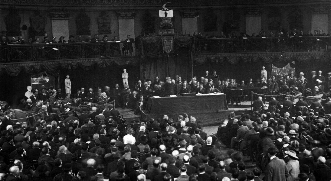 The Count Plunkett Convention held in the Mansion House in April  1917.