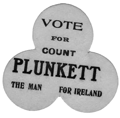 Count Plunkett election badge.