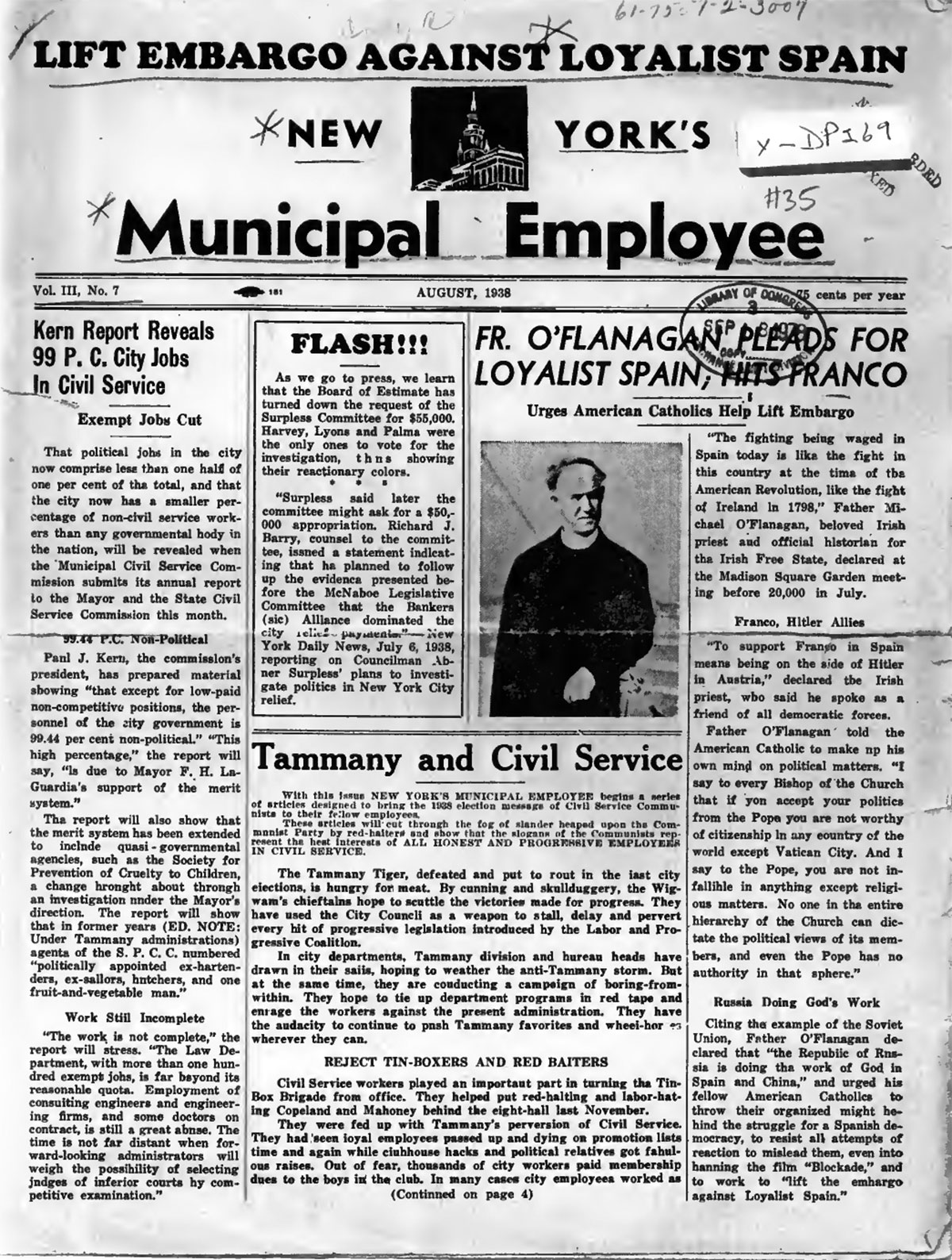 Article from New York's Municipal Employee, dated August 1938.