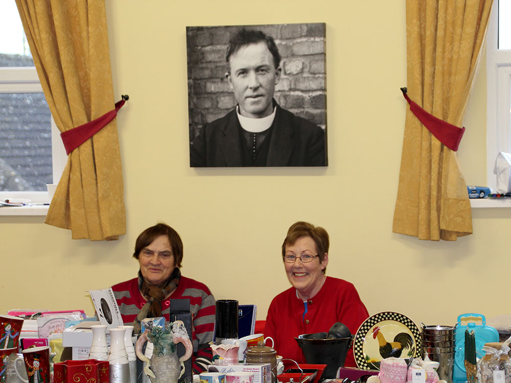 Charity second-hand stall in the Fr. Michael O'Flanagan Hall.