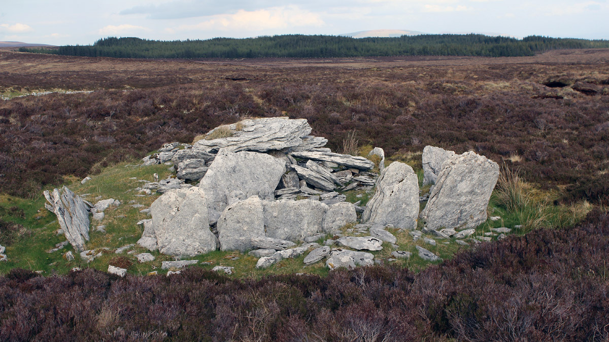 The well-preserved wedge tomb way up on the mountain above Glencar.