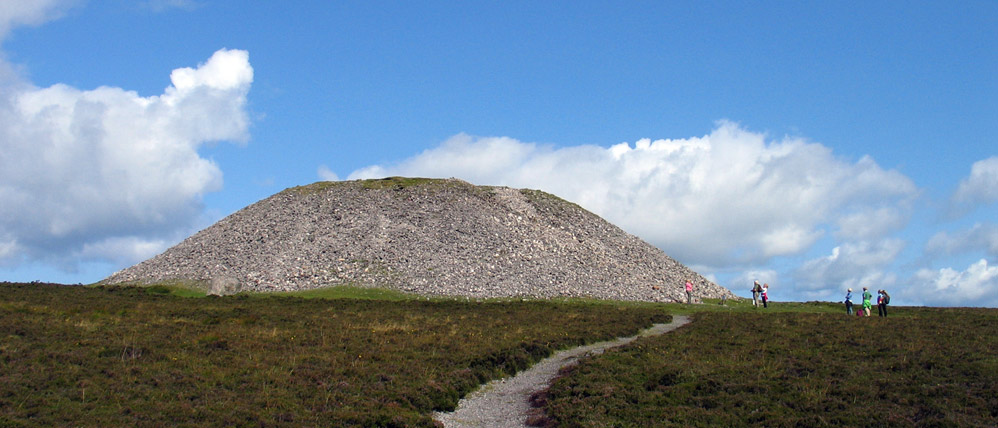 Queen Maeve's cairn, the massive unopened passage-grave on the summit of Knocknarea Mountain in County Sligo.
