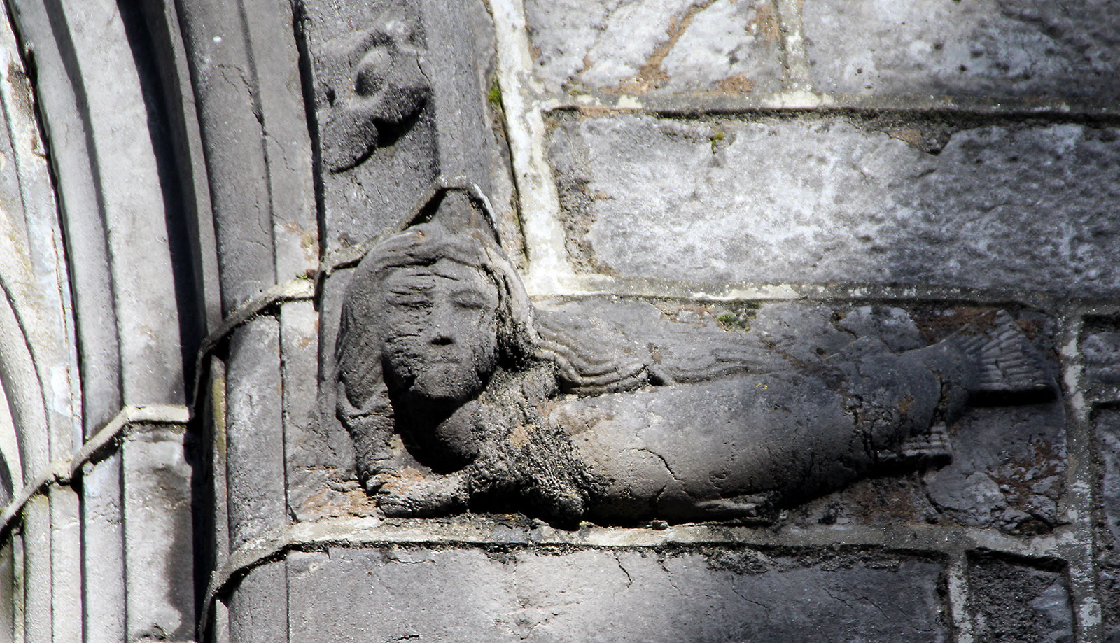 Mermaid carving in Galway City.