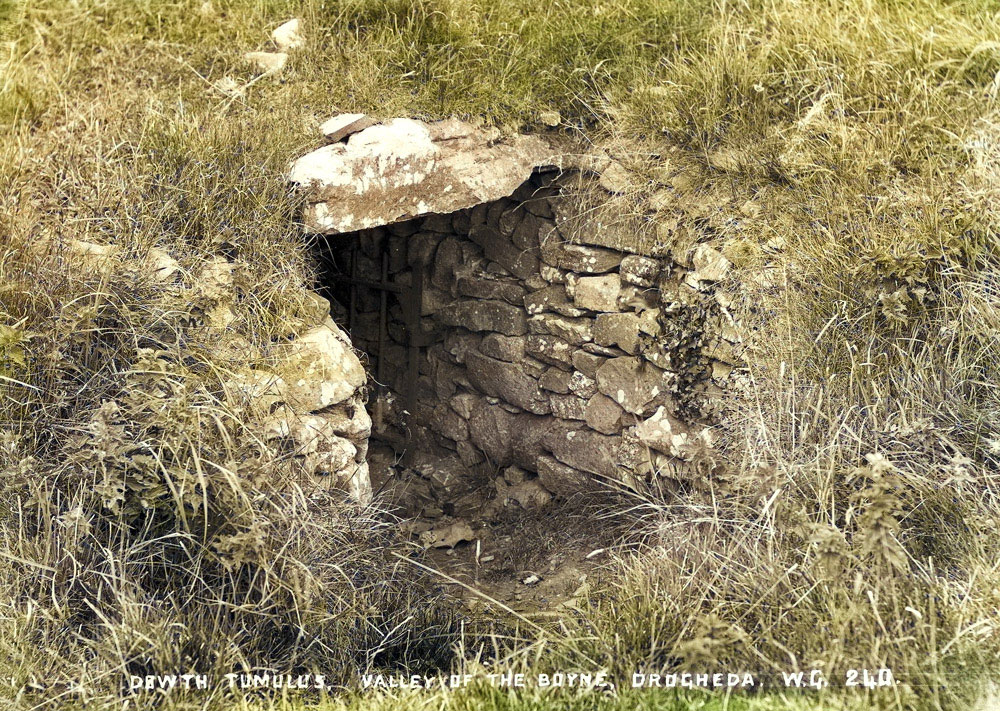 William A. Green's photograph of the souterraon entrance at Dowth North.