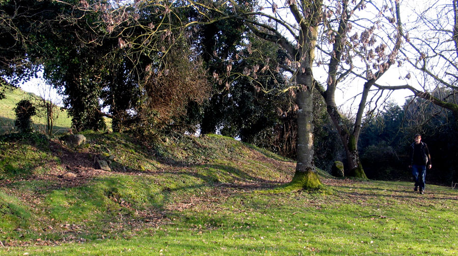 The buried entrance to the north chamber at Dowth.