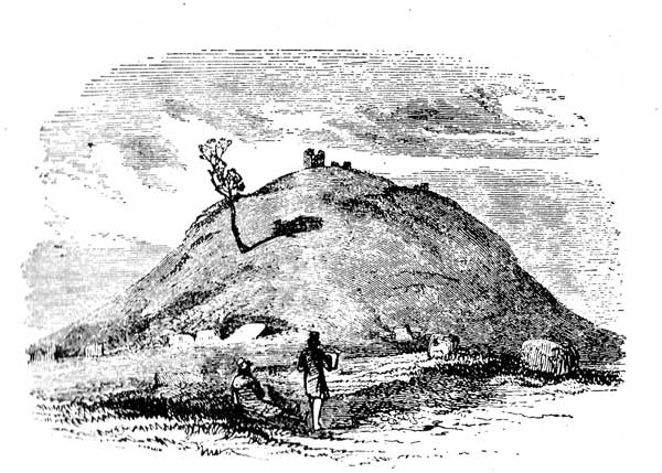 A drawing of Dowth by William Wakeman, shortly before it was excavated in 1847.