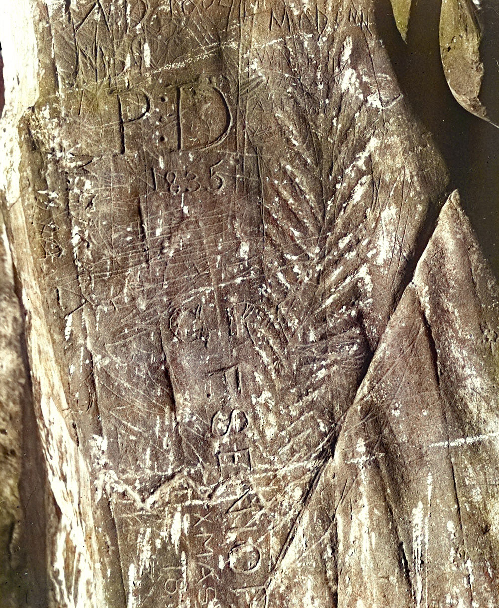 Graffiti within the chamber of Newgrange.