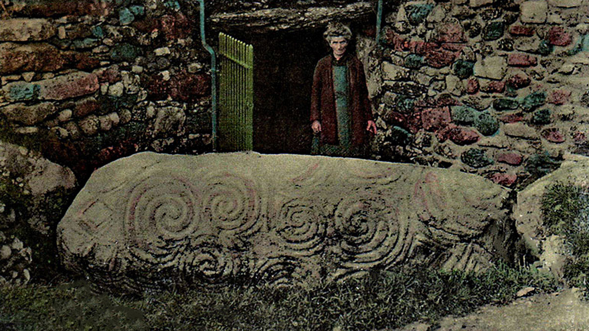 Mrs. Ann Hickey, guide at Newgrange for many years.