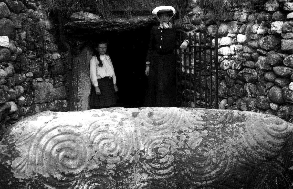 Mrs Hickey at Newgrange.