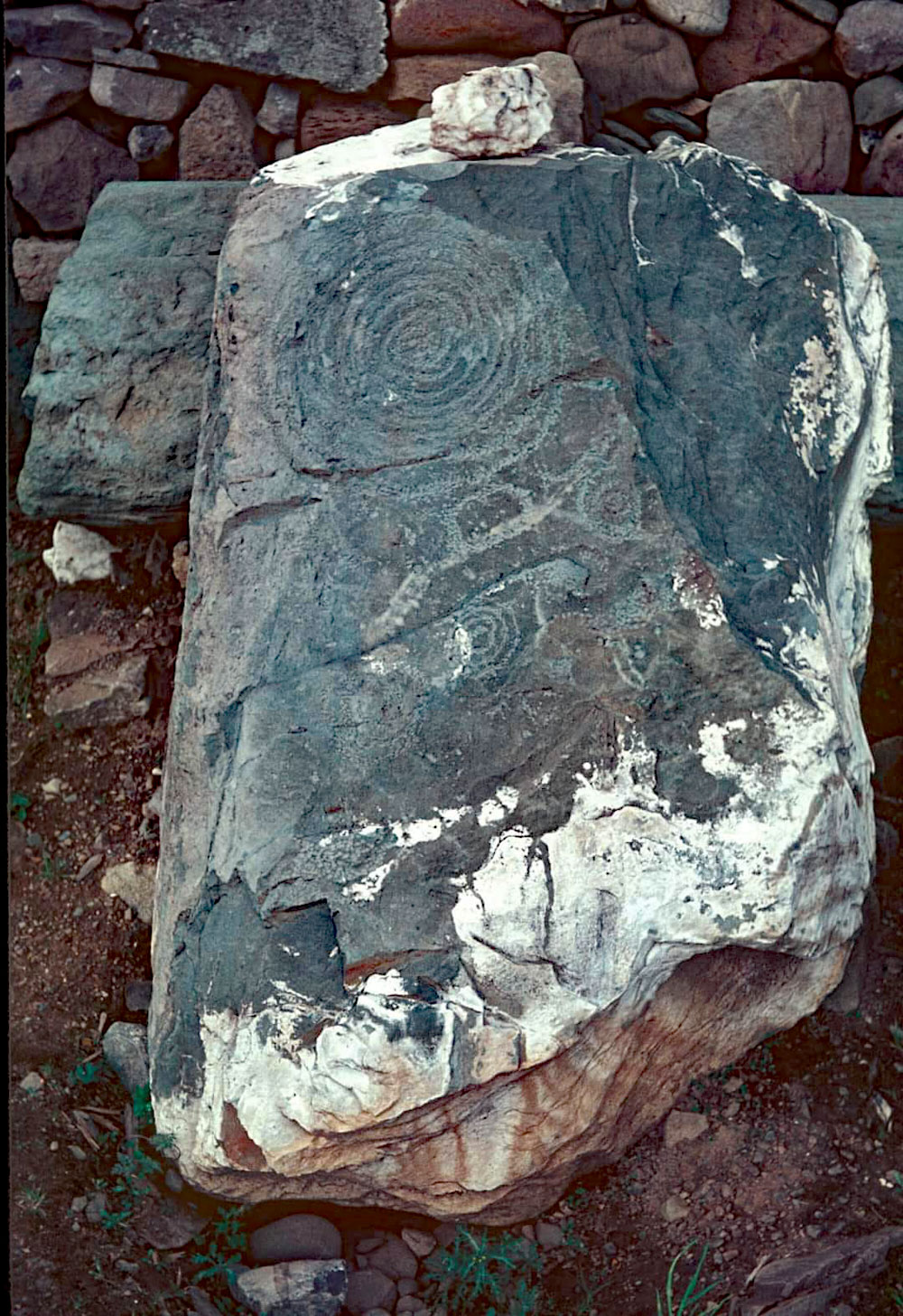 A decorated corbel found under the roofbox at Newgrange.