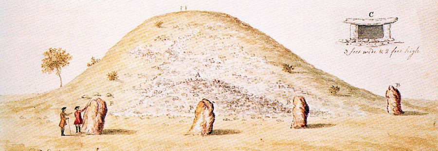 A watercolour of Newgrange by Gabriel Beranger, 1775.