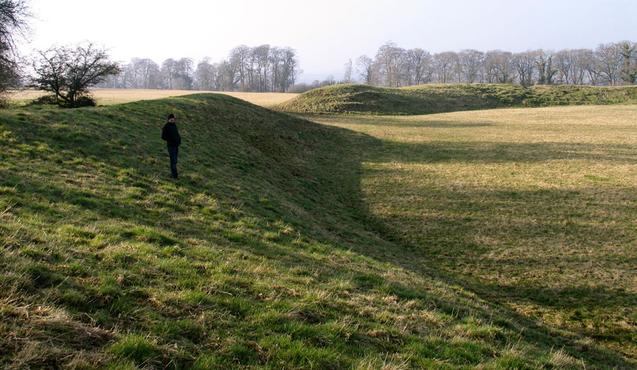 The massive neolithic henge near Dowth.