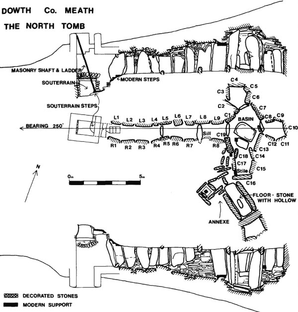 Plan of Dowth North by Claire and Michael O'Kelly.