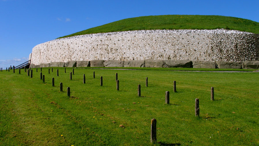 Concrete pillars mark the henge.