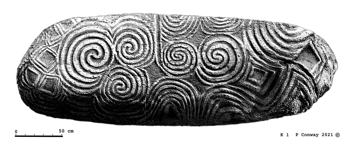 Illustration of the Entrance Stone at Newgrange.