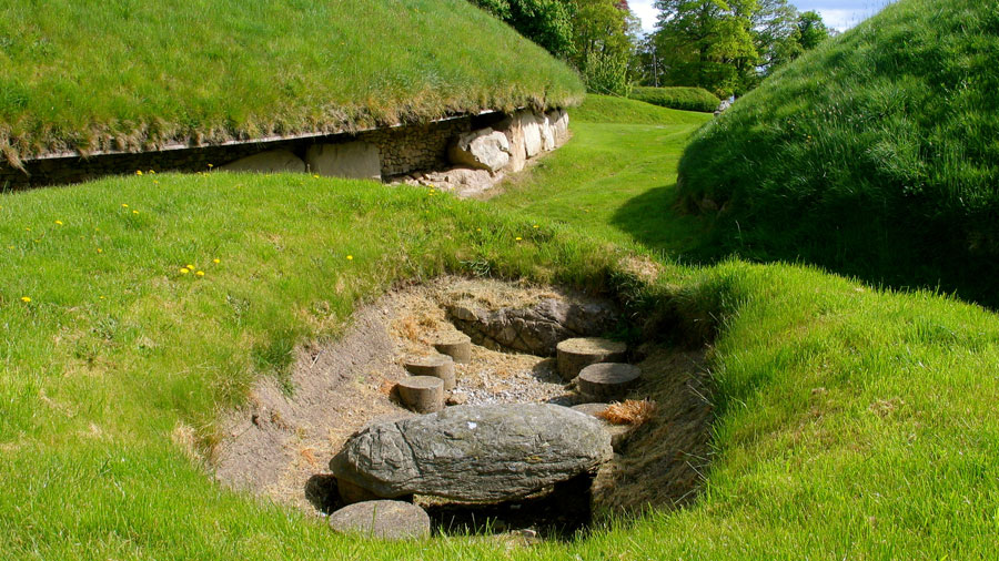 The
          reconstructed passage of Site 3 at Knowth.