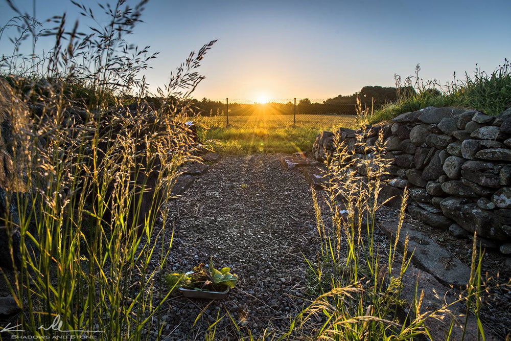 Summer solstice sunrise viewed from the chamber at Townley Hall.