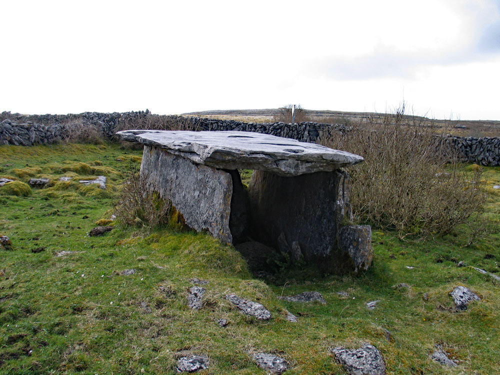 The Gleninsheen wedge tomb close to the Poulnabrone dolmen in County Clare.