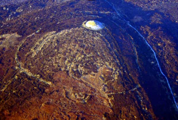 The large oval enclosure from the air.