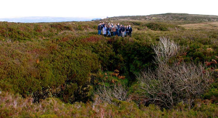 A group of American students on a tour of Carrowkeel.