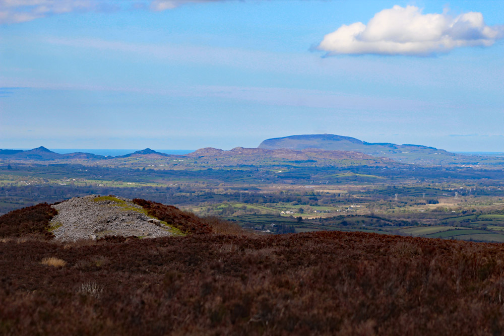 Cairn E looking north to Knocknarea.