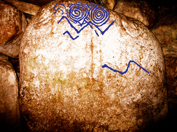 Megalithic art in Cairn B at Carrowkeel.