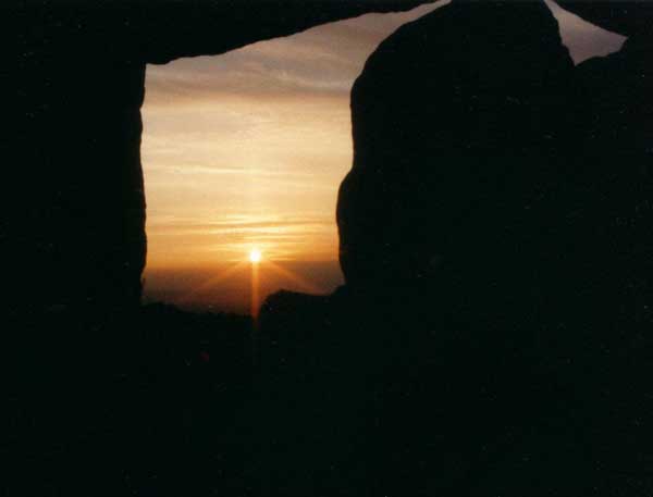 Sunset close to midsummer at Cairn H.