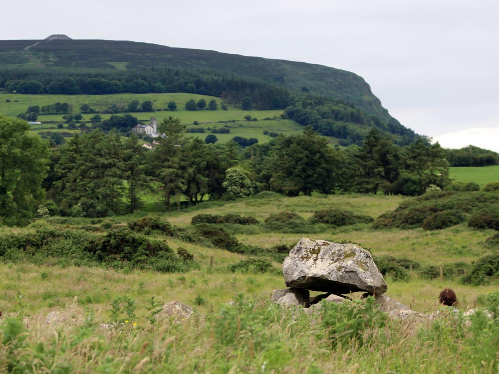 The Kissing Stone and Knocknarea.