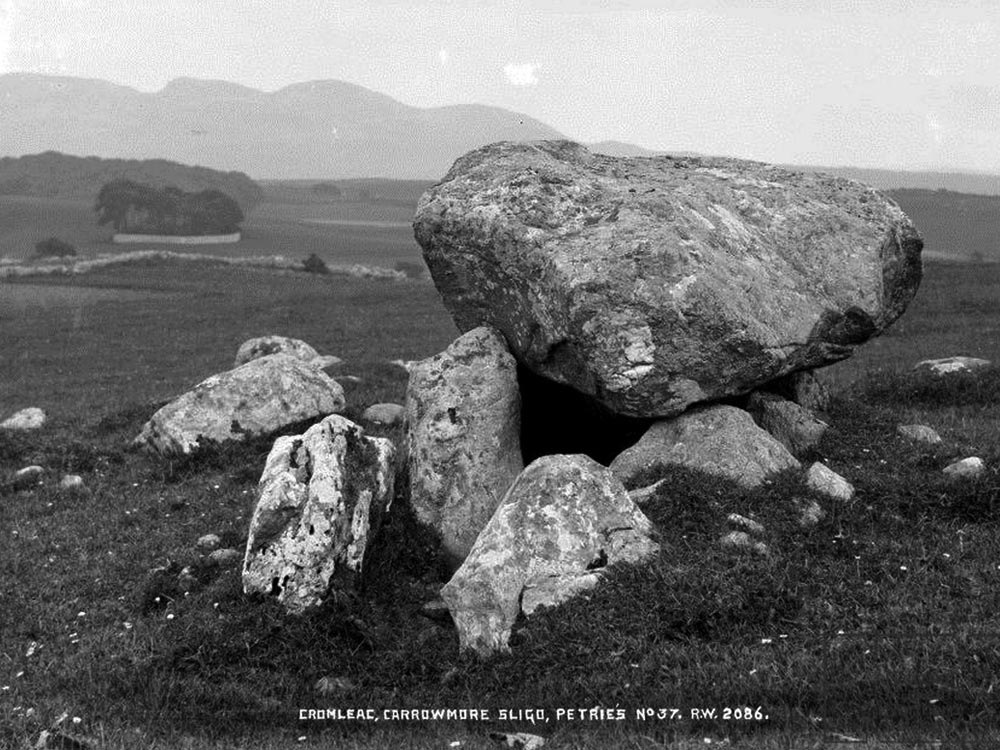 Dolmen 37 in the townland of Grague, the only monument not in Carrowmore, photographed by W. A. Green in 1909.