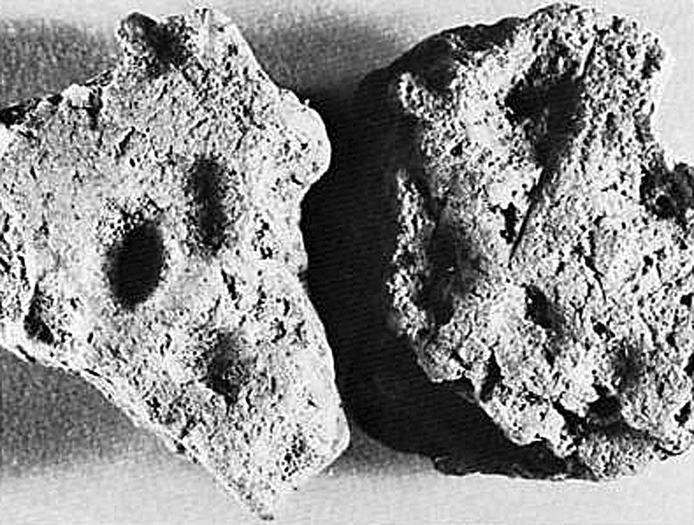 Fragments of neolithic pottery known as Carrowkeel ware which were excavated in Carrowmore 27.