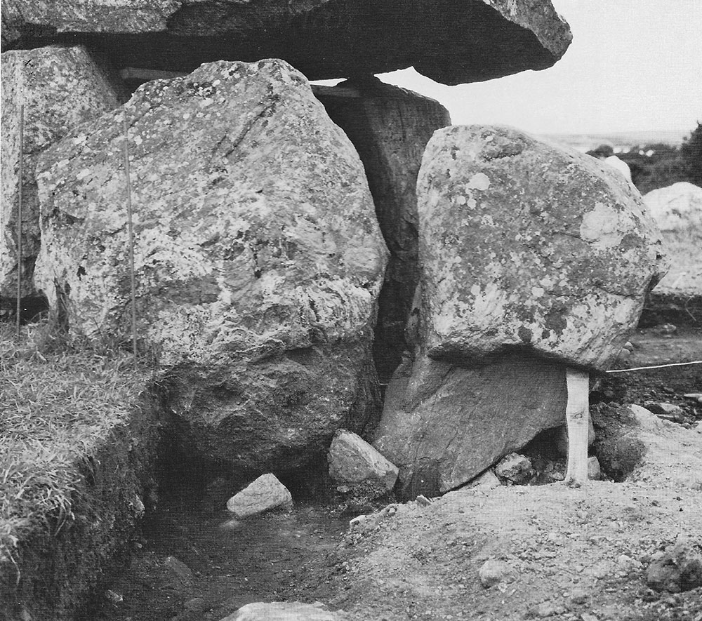 Excavations at the Kissing Stone in the 1970's.