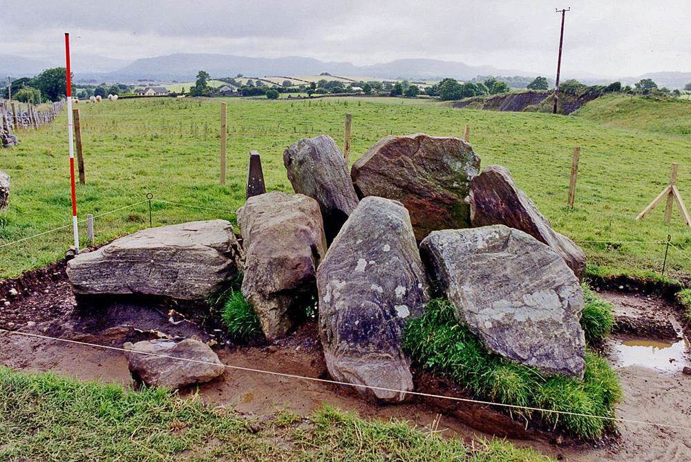 Dolmen 13, the Druid's Altar at Carowmore being repaired by Swedish archaeologists.