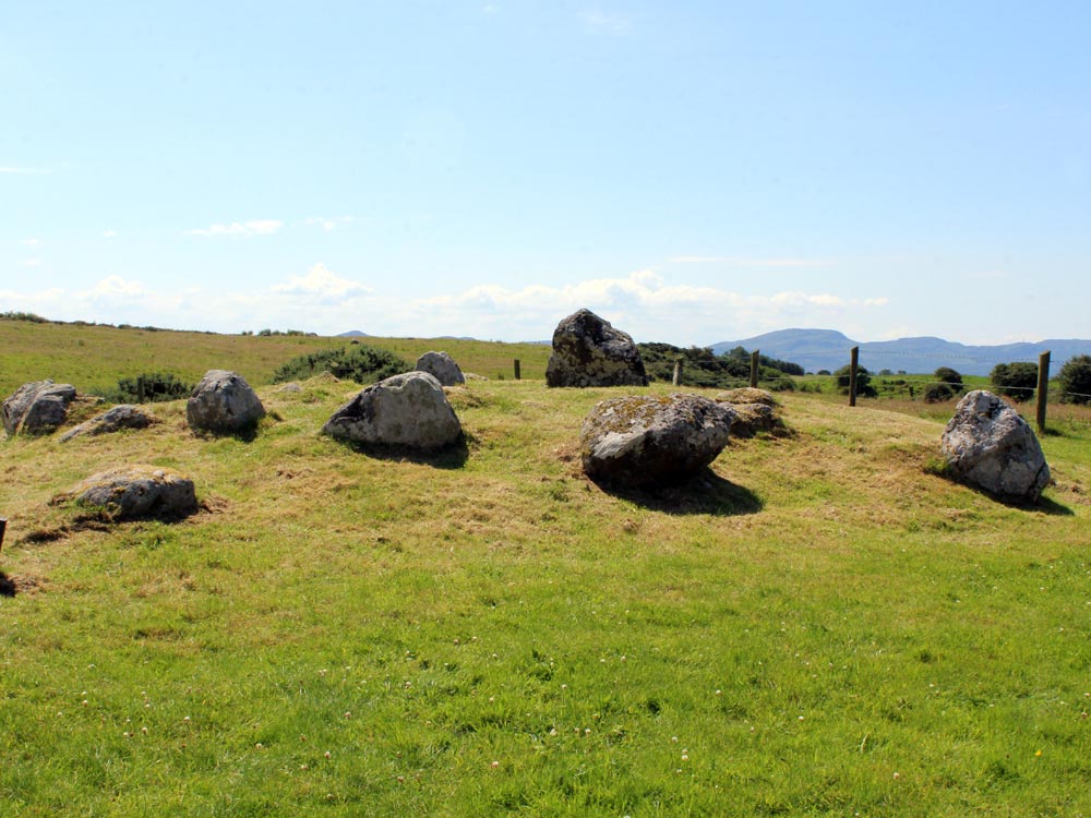 The view to Croughan and Doomore from Chamber 49 at Carrowmore.