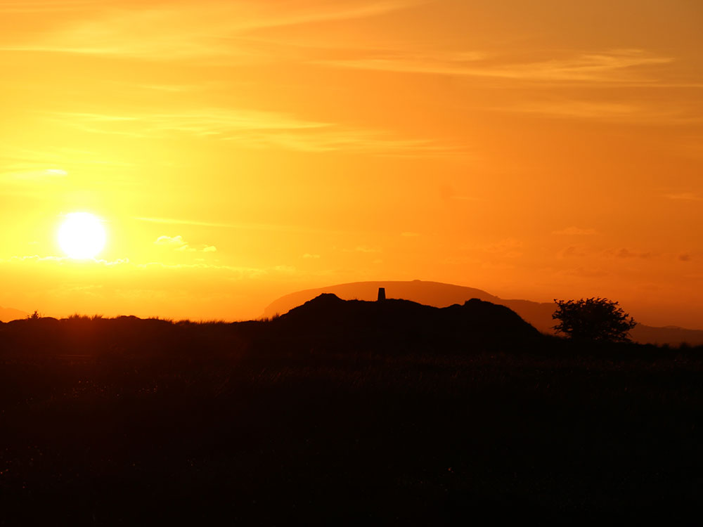 Midsummer sunset from Shee Lugh.